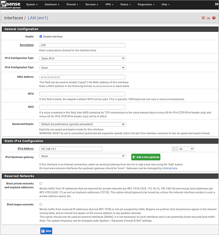 Screenshot of pfSense, picture new14